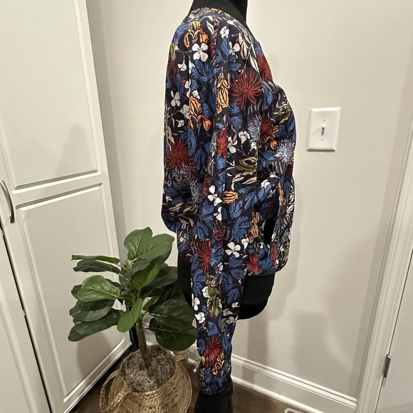 H&M Reversible Floral Nylon Track Jacket Women’s XS Multicolor Zip Lightweight - Picture 5 of 13